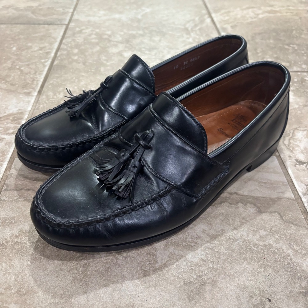 Allen Edmonds Stowe Black Leather Tassel Loafers Mens 10 3E 8843 Made in USA